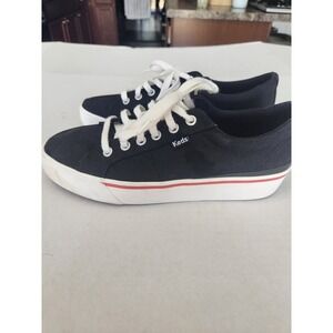 Keds Womens Black Canvas Lace Up Low Top Sneakers Shoes Size 8.5 WF66320